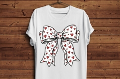 Valentine&#039;s Day Coquette Bow PNG, Red Heart Valentine&#039;s Product Image 5