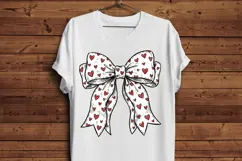 Valentine's Day Coquette Bow PNG, Red Heart Valentine's Product Image 5