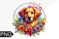 Dog Flowers Sublimation - Dog Clipart PNG Design Product Image 1