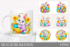 Easter Bunny Mug Design. Easter Mug Wrap Sublimation Product Image 1