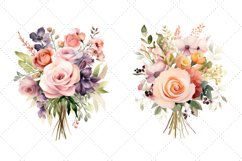 Watercolor Vintage Bouquets Clipart | Bouquets Sublimation Product Image 5