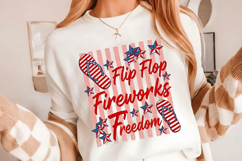Flip Flop Fireworks Freedom PNG T-Shirt|4th of July PNG Subl Product Image 11