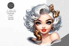 Woman clipart, Retro clipart, Cute clipart, Product Image 1