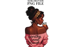 Motivational Melanin woman Sublimation PNG, Graphic Illustra Product Image 1