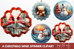 Watercolor Christmas Robin Bird Clipart Sublimation Product Image 1