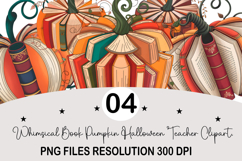 Whimsical Book Pumpkin Clipart Product Image 1