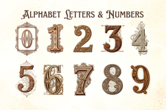 Warm Vintage Alphabet Letters &amp; Numbers ,Antique Aged Pack Product Image 5