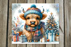 Christmas cow | 4 retro xmas Sublimation Tumbler designs Product Image 5