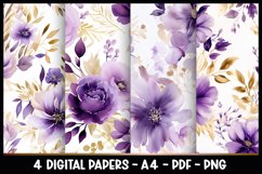 4 Digital Papers Vintage Florals I Vintage Theme Product Image 1
