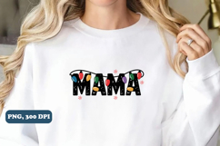 Mama Christmas Lights png, Christmas Png, PNG Sublimation Product Image 5