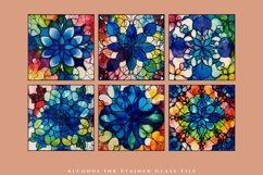 Rainbow Alcohol Ink Stained Glass Tiles| Red Green Blue Product Image 5