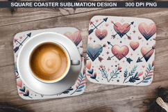 Valentine Coaster Sublimation, Valentine Coaster PNG Design Product Image 1