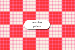 Red Pink Plaid Seamless Pattern, Valentine Digital Paper Product Image 1