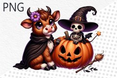 Halloween Cow Sublimation - Clipart PNG Design Product Image 1