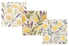 Lemon Lavender Shabby Digital Paper, Seamless Pattern Product Image 5