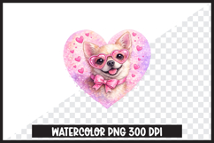 10 Valentine Dogs in Heart Frame Cute Watercolor Cliparts Product Image 6