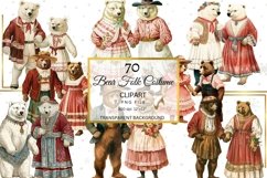 Bears in Folk Costumes Clipart, Cosplay Bears in Clothes PNG Product Image 6