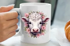 Beautiful Christmas Cow Clipart, Christmas Cow Clipart Product Image 5
