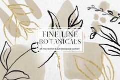 Fine Line Floral and Watercolour Clipart Product Image 1