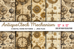 Antique Clock Mechanism Paper JPG Product Image 1