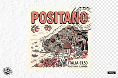 Summer Travel Postage Stamps PNG Clipart Product Image 1