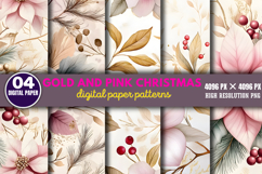 Gold and Pink Christmas Backgrounds PNG Product Image 1