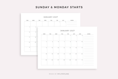 2027 Monthly Calendar with Notes, Landscape, Printable Product Image 5