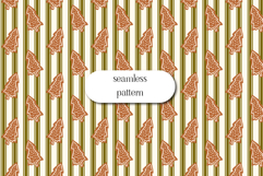 Gingerbread Tree Stripe Pattern | Christmas Digital Paper Product Image 1