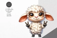 Lamb clipart, Farm animals clipart, Funny clipart Product Image 1