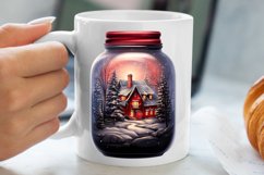 Christmas in Jar Watercolor Clipart, Christmas in Jar Product Image 5