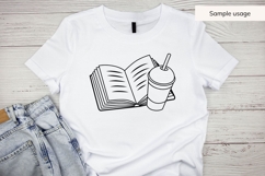 Hand Drawn Open Book And Iced Coffee SVG Product Image 5