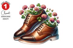 Shoes with Florals Spring Clipart Sublimation PNG Design Product Image 1