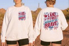 Land of the free because of the brave PNG T-Shirt|4th of Jul Product Image 5