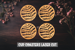 Botanical Cup Coaster Laser Cut File SVG Product Image 1