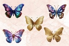 Digital sticker set with 22 glitter butterfly stickers PNG Product Image 5