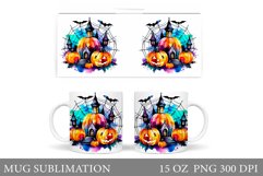 Halloween Mug Sublimation. Halloween Pumpkin Mug Design Product Image 1