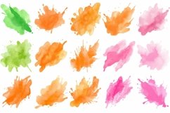 Watercolor Ink Splash Texture Clipart Bundle Product Image 4