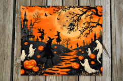 Retro Halloween | vintage Skinny tumbler sublimation design Product Image 5