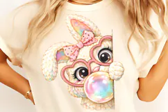 Faux Yarn Easter PNG, Easter Bunny PNG, Faux yarn Bunny PNG Product Image 4