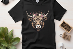 Boho Highland Cow Clipart Product Image 5