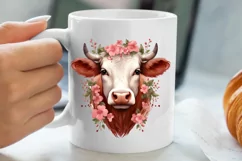 Beautiful Christmas Cow Clipart, Christmas Cow Clipart Product Image 5