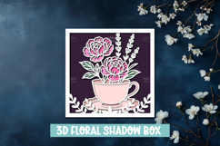 6 Layered Floral Teacup 3D Floral Shadow Box SVG Product Image 6