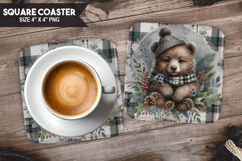Woodland Animals Square Coaster PNG Bundle, Forest Animals Product Image 5