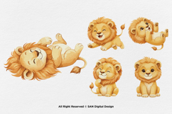 15 Bundle Watercolor Baby Lion King Jungle Animal Wildlife Product Image 5