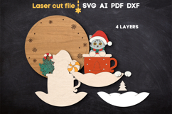 Christmas Snow Globe Cat SVG laser cut file for Glowforge Product Image 5