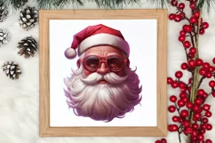 Vintage Black Pink Santa Claus Sublimation Clipart Product Image 1
