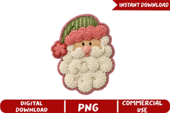 Punch Needle Santa Sublimation,Yarn Crochet Christmas Png Product Image 5