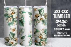 Greenery Floral Bouquets Skinny Tumbler Wrap Product Image 1