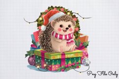 Christmas Hedgehog Clipart Bundle PNG Product Image 6