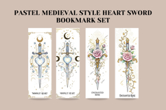 Pastel Heart Sword Bookmark Set | Medieval Fantasy Romance Product Image 5